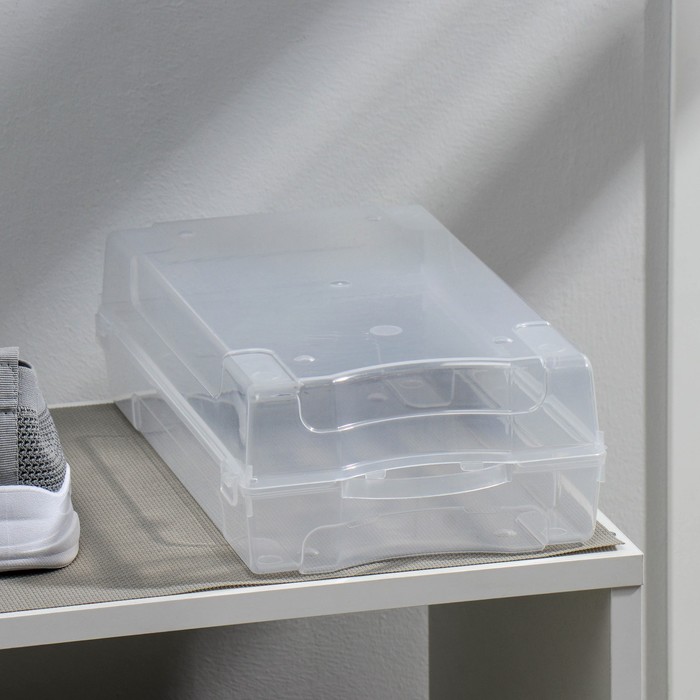 Короб для хранения обуви «Реноме», 32×19×10,5 см, цвет прозрачный цена и фото