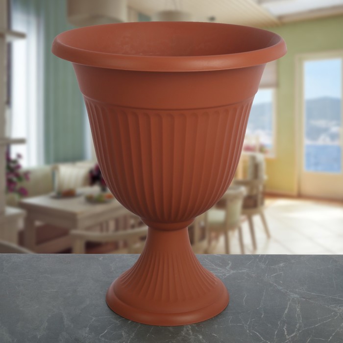 Кашпо-вазон 12,6 л "Ливия" d=35 см, цвет терракотовый