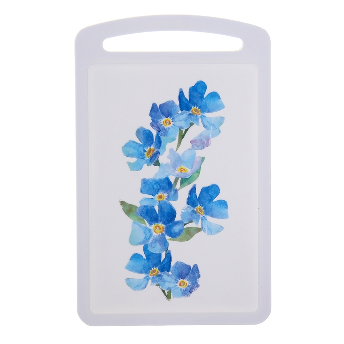 Доска разделочная 27х18 см "Голубые цветы"