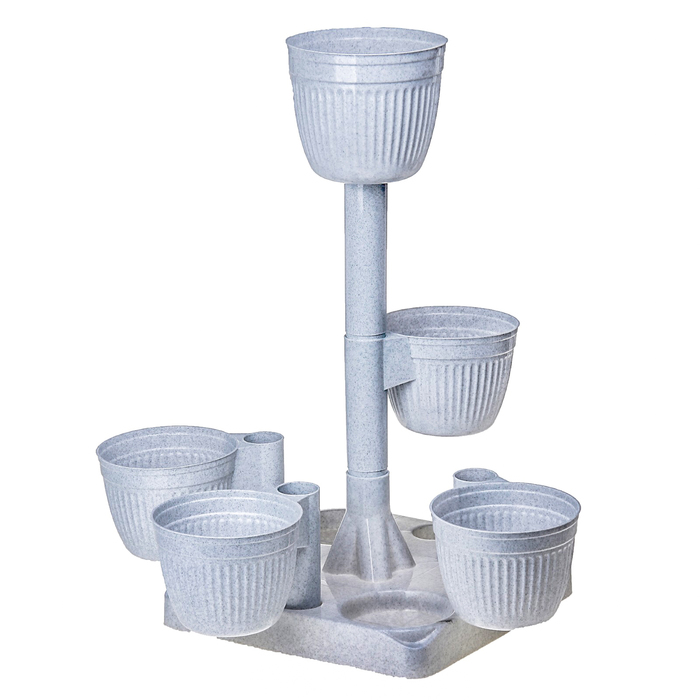 Этажерка цветочная на 5 кашпо (1,75 л d=16 см) &quot;Ливия&quot;, цвет мраморный