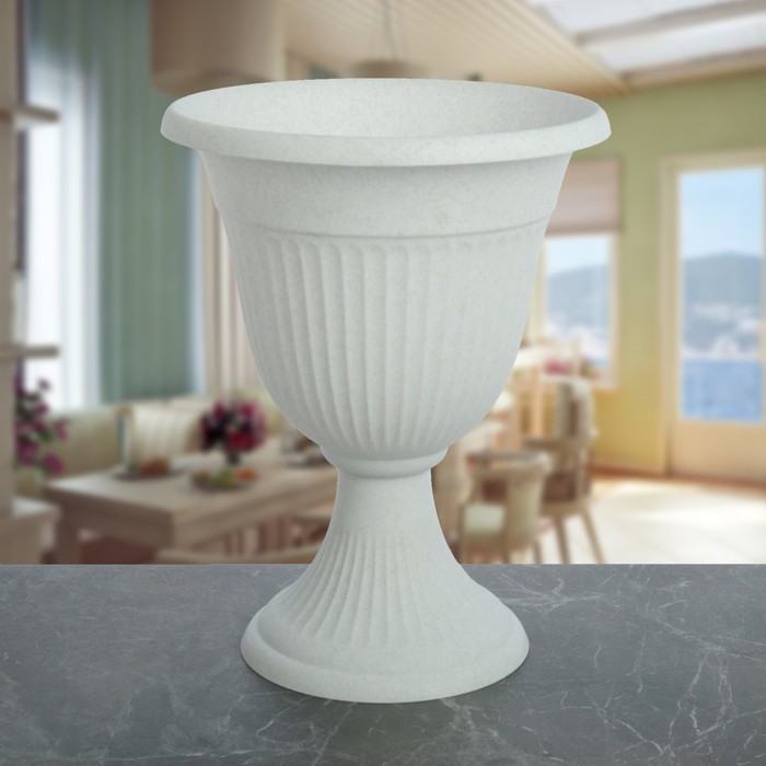 Кашпо-вазон 5,5 л "Ливия" d=30 см, цвет мраморный