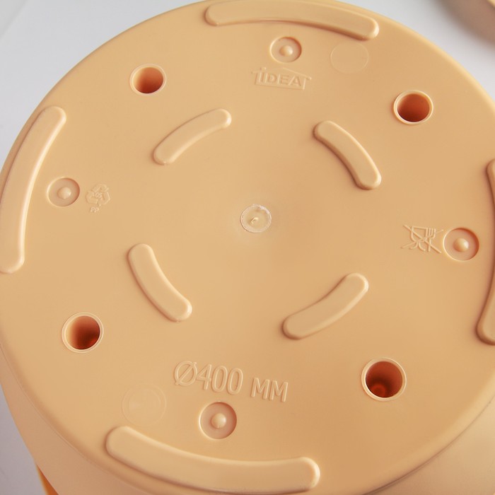 Кашпо 22 л "Рябина" d=40 см, с поддоном, цвет белая глина