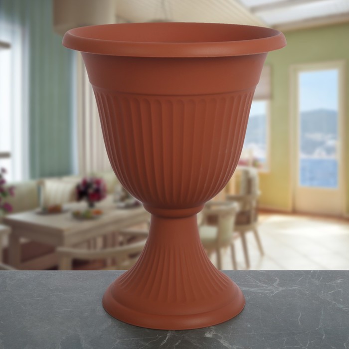 Кашпо-вазон 5,5 л "Ливия" d=30 см, цвет терракотовый