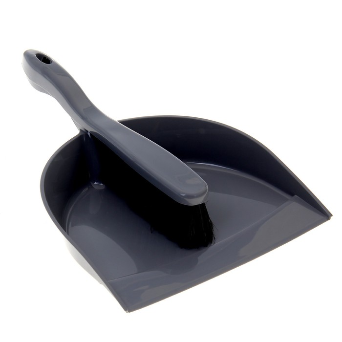 Щетка-сметка с совком "Идеал", цвет серый