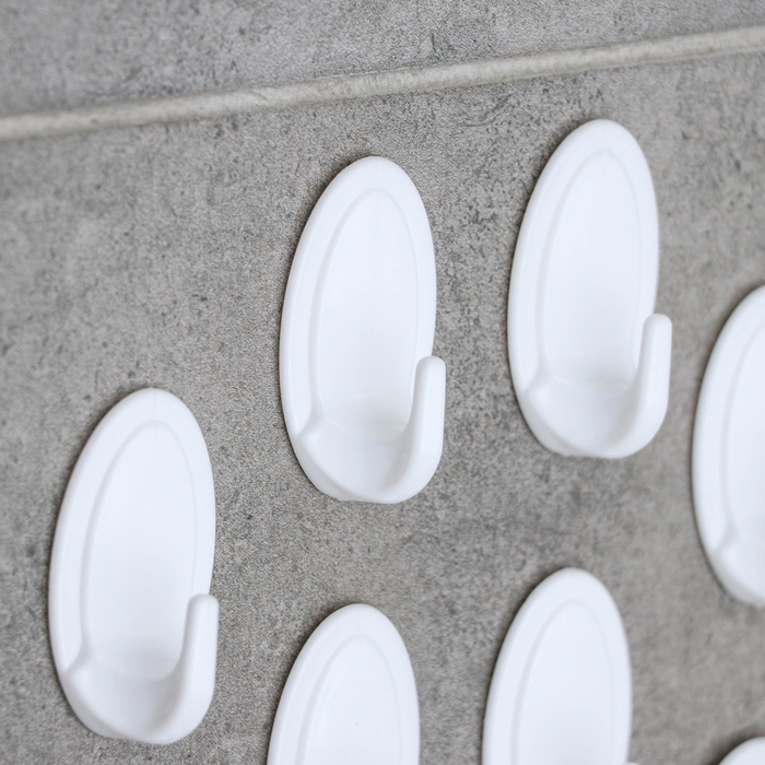 Набор крючков самоклеящийся "Овальчик", 10 шт, цвет МИКС