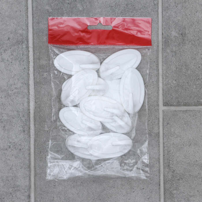 Набор крючков самоклеящийся "Овальчик", 10 шт, цвет МИКС