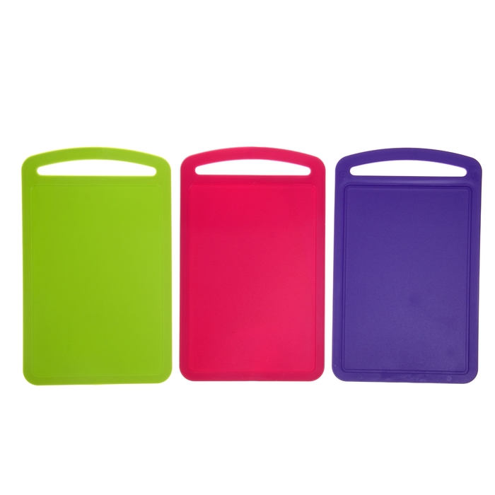 Набор разделочных досок 34х24 см на подставке, 3 шт, цвет МИКС