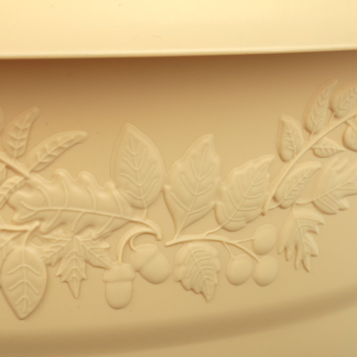 Кашпо 14,7 л "Рябина" d=35 см , с поддоном, цвет белая глина