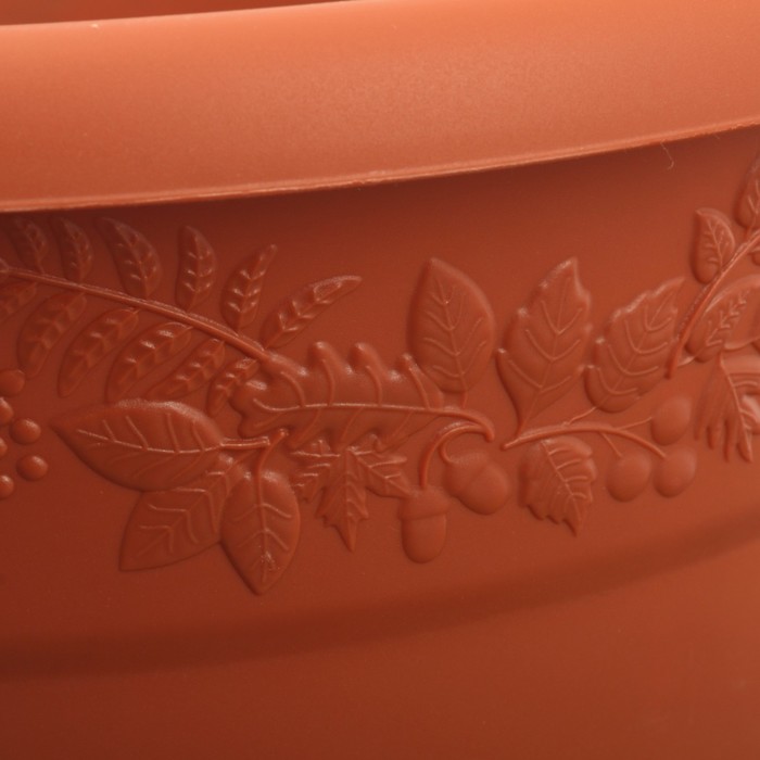 Кашпо с поддоном 10 л "Рябина" d=31 см, цвет терракотовый