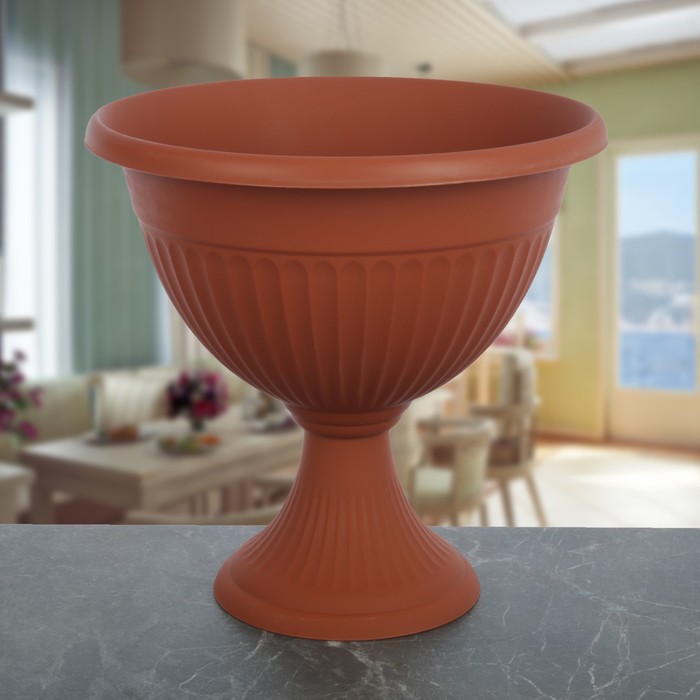 Кашпо-вазон 11,8 л "Ливия" d=37 см, цвет терракотовый