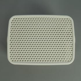 Ящик для хранения с крышкой «Ротанг», 13 л, 37×28×19 см, цвет белый от Сима-ленд