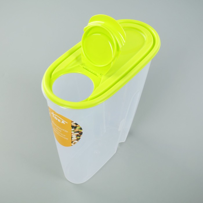 Емкость для сыпучих продуктов 2,1 л, цвет салатовый