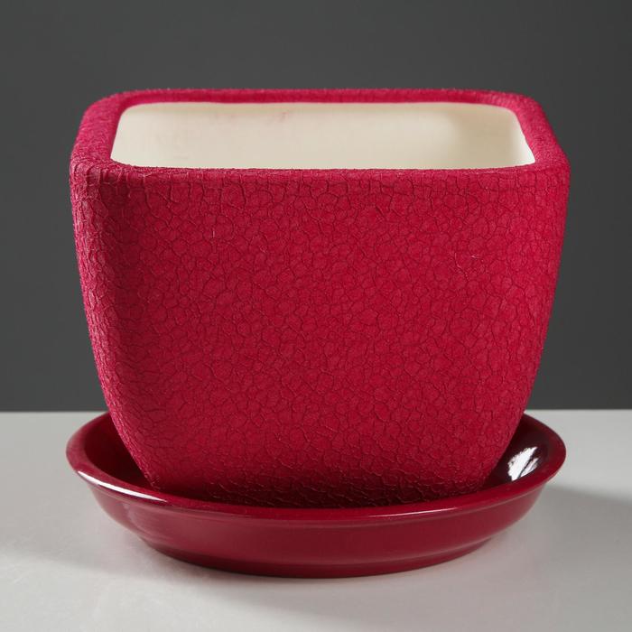 Горшок "Ноктюрн" 1,8 л, шелк, бордо
