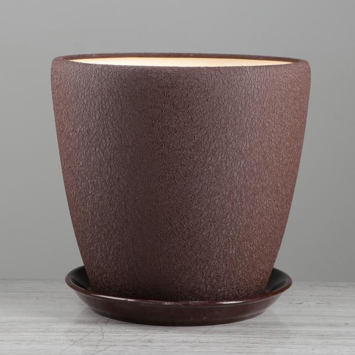 Кашпо "Грация" шёлк, шоколадное 10 л