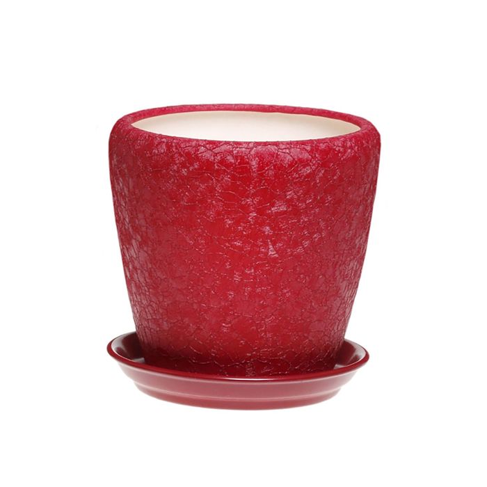 Кашпо "Грация" шёлк, бордовое, 4,5 л