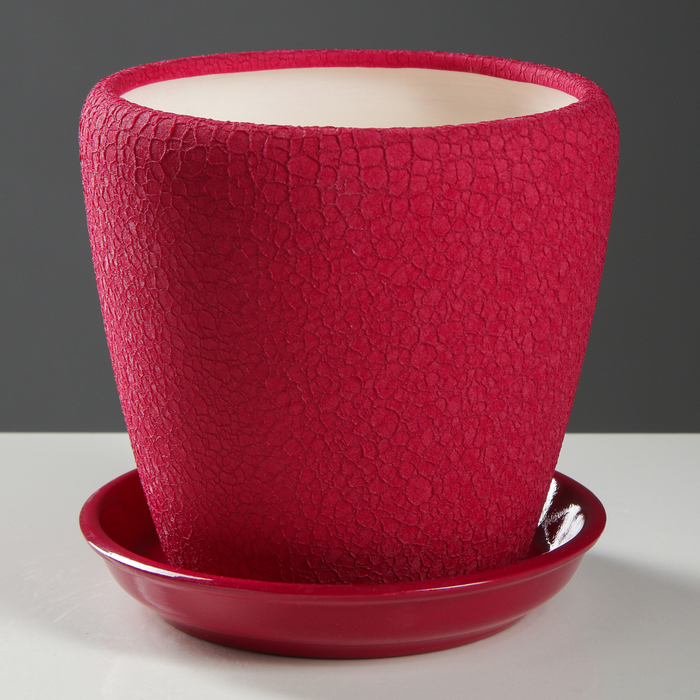 Кашпо "Грация" шёлк, бордовое, 2,3 л