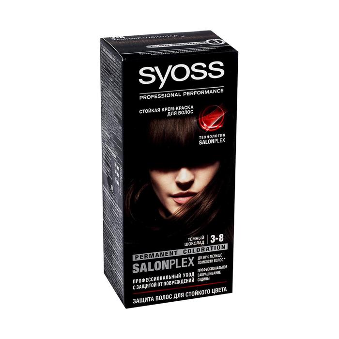 Крем-краска для волос Syoss Color, тон 3-8, тёмный шоколад