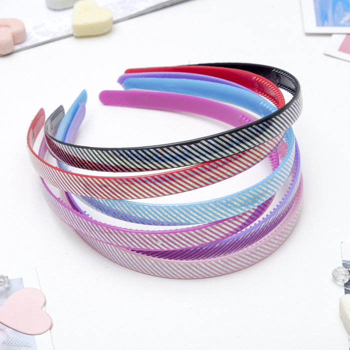 Ободок для волос "Голография" полосы, микс