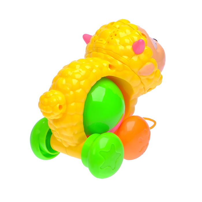 Каталка «Барашек с шариком» на верёвочке, цвета МИКС