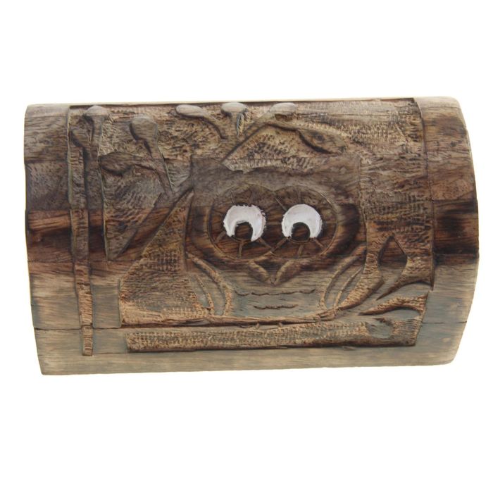 Шкатулка-сундук "Совушка" тёмная