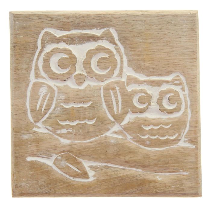 Шкатулка "Две совушки" светлая