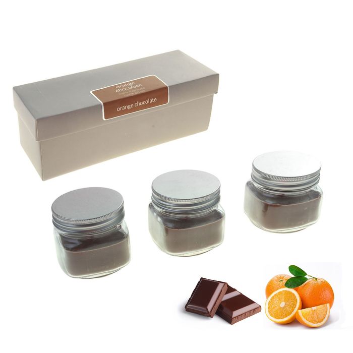 Набор свечей SILVER "Мэйсон" в банке Апельсин-шоколад, 3х112 мл