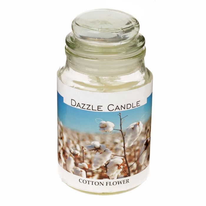 Свеча в банке Цветы хлопка, 140 мл