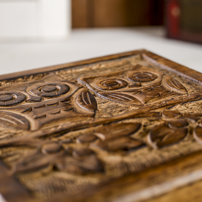 Шкатулка "Две совы" тёмная