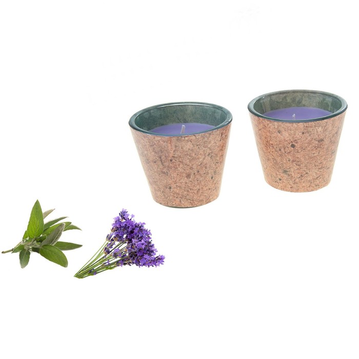 Свечи ECO LUMIERE Лаванда-шалфей, 2х80 мл