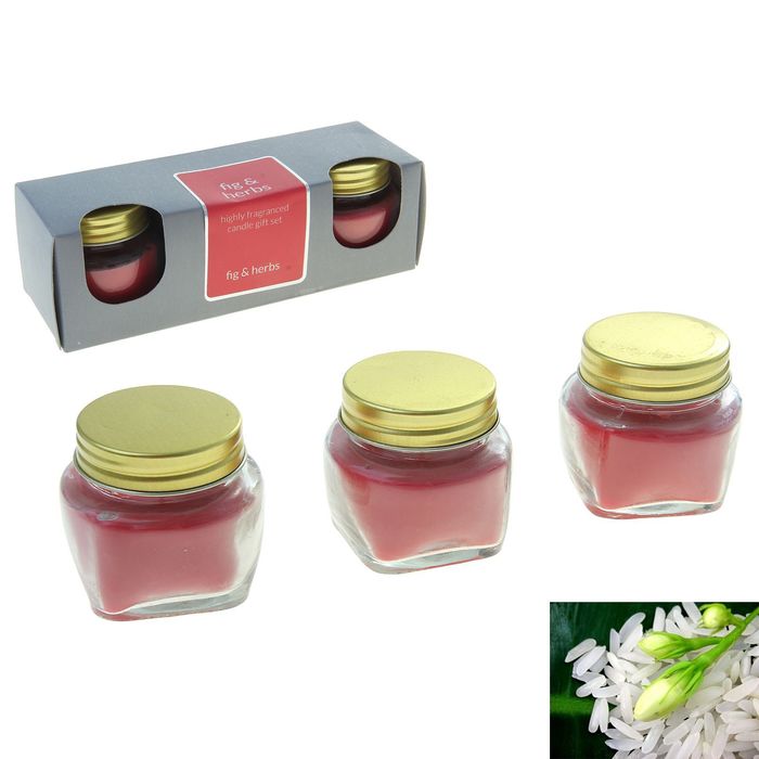 Набор свечей SILVER в банке Рис и травы, 3х28 мл