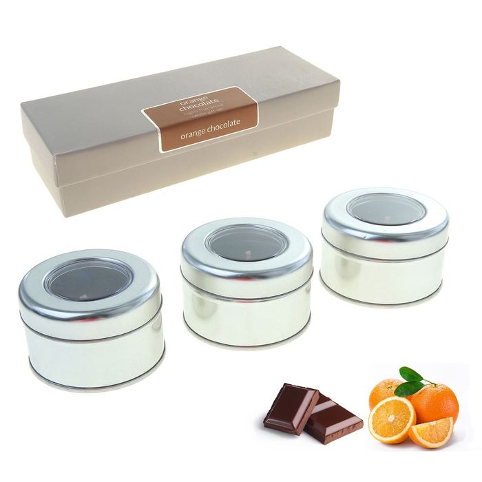 Набор свечей SILVER "Дижон" Апельсин-шоколад, 3х70 мл