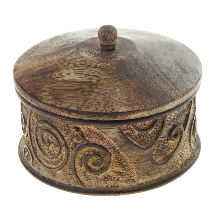 Шкатулка круглая "Фантазийное дерево"