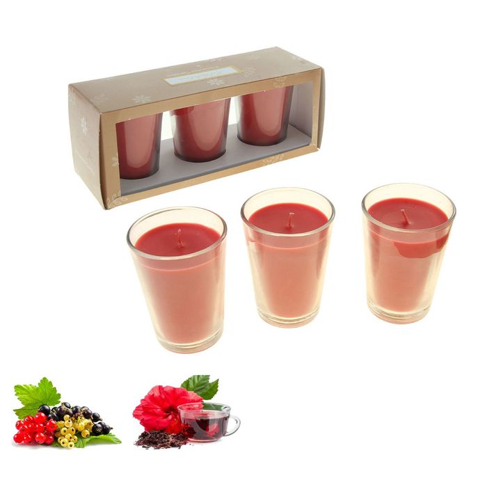 Набор свечей ECO LUMIERE Красный чай-смородина, 3х80 мл