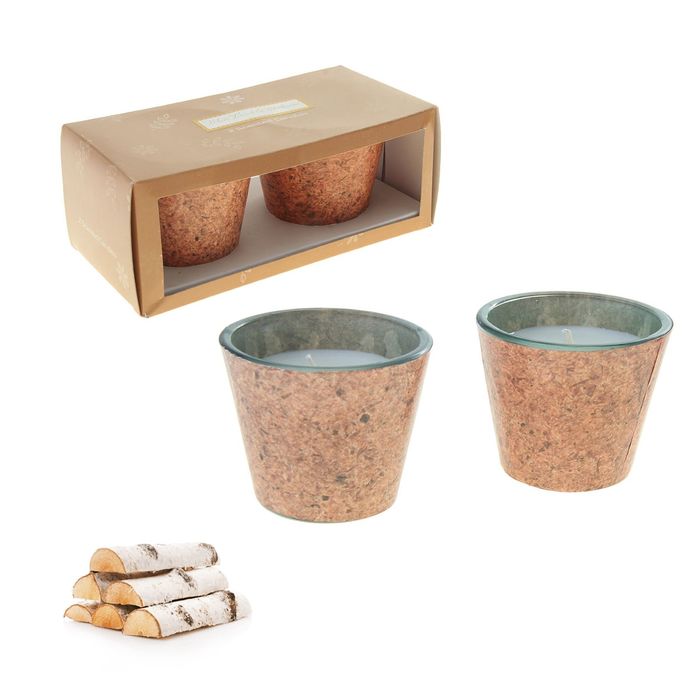 Свечи ECO LUMIERE Белая берёза-молоко дерева, 2х80 мл