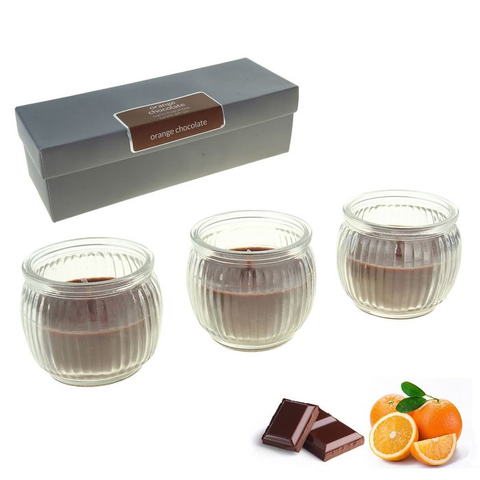 Набор свечей SILVER "Асти" Апельсин-шоколад, 3х70 мл