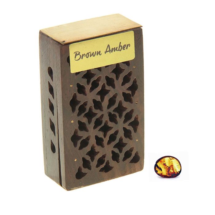Аромасаше янтарь в шкатулке Коричневый амбер, 5 г. МИКС