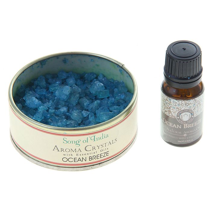 Аромакристаллы 70 гр с аромамаслом 10 мл в жестяной банке Океанский бриз