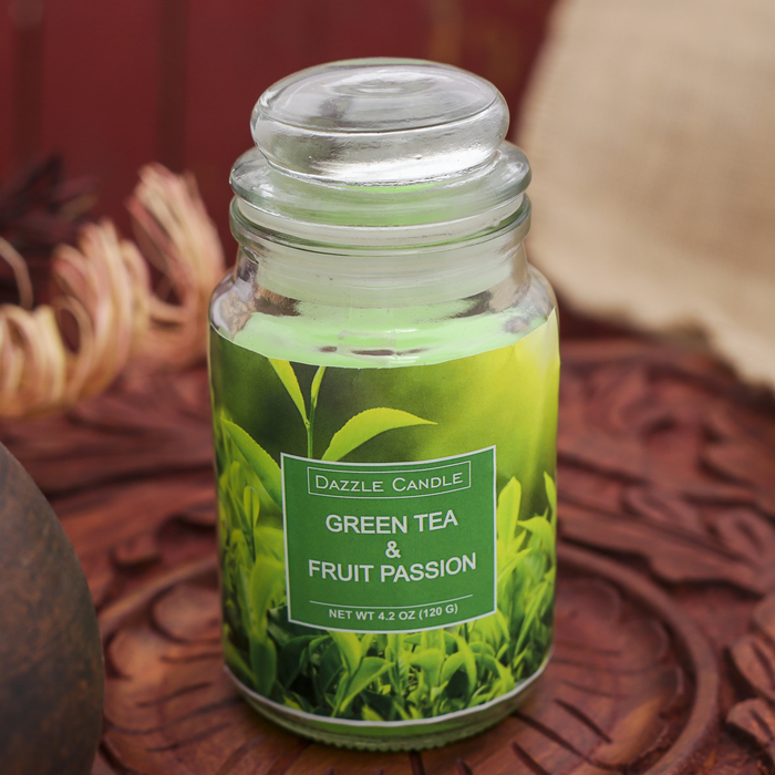 Свеча в банке Зелёный чай-маракуйя, 140 мл