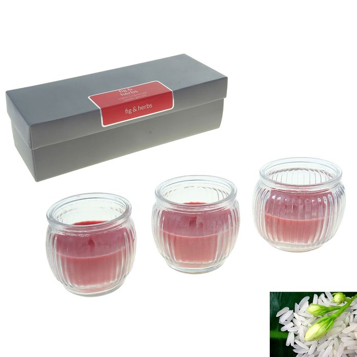 Набор свечей SILVER "Асти" Рис и травы, 3х70 мл