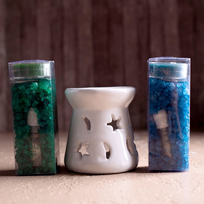 Набор "Ароматы Индии" (аромалампа, арома кристаллы, свечи, аромамасло) Наг Чампа и Камасутра