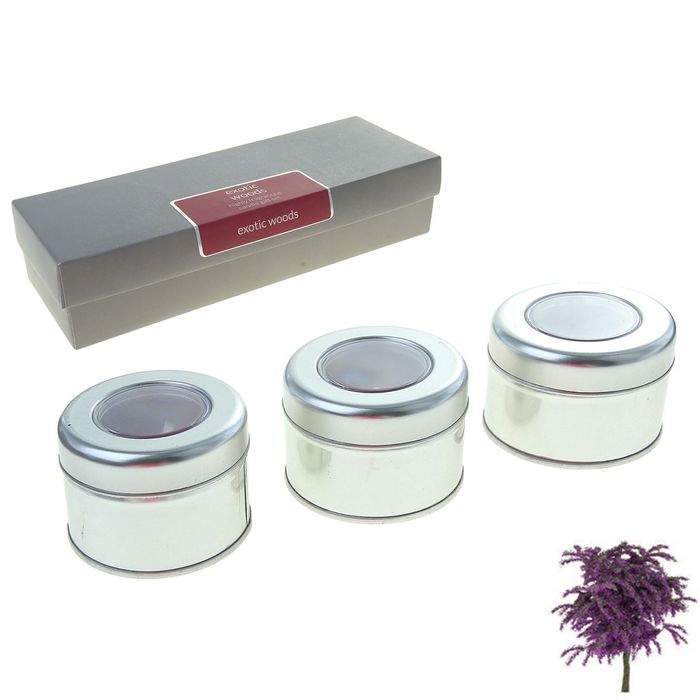 Набор свечей SILVER "Дижон" Экзотическое дерево, 3х70 мл