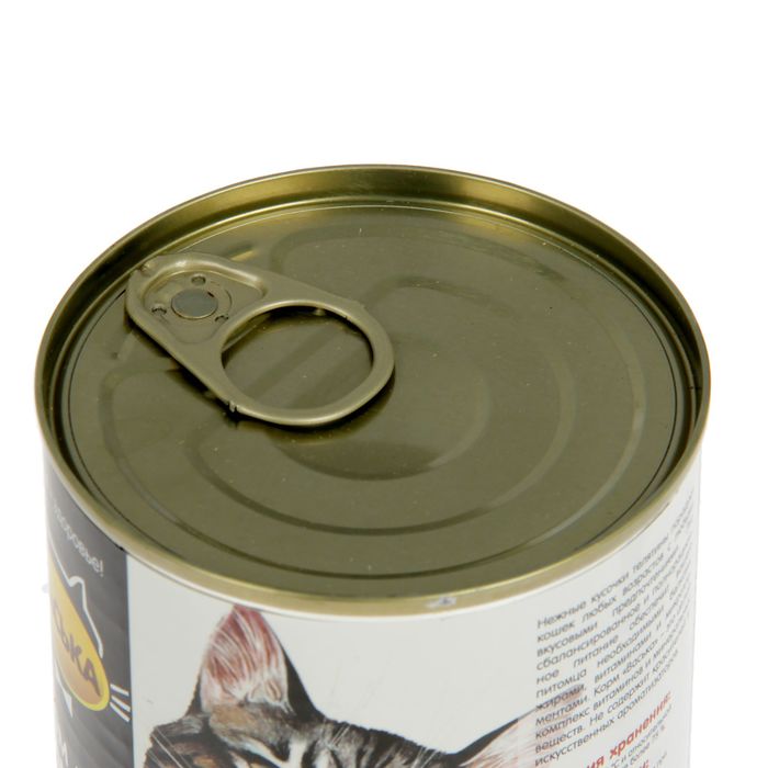 Влажный корм "Васька" для кошек, нежная телятина в соусе, ж/б 415 г