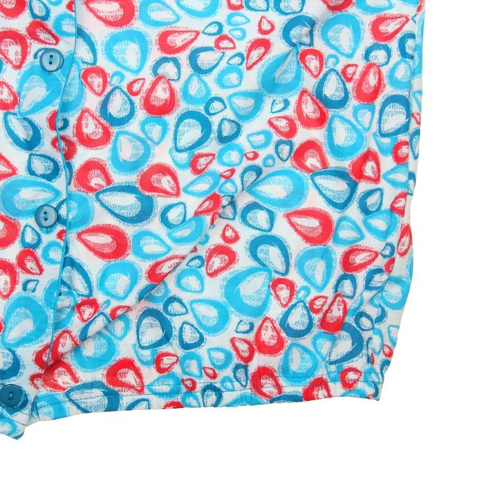 Халат женский на пуговицах 5516 бон-бон/белый/прохлада, р-р 46 рост 164