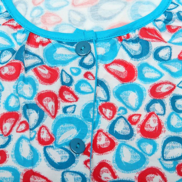 Халат женский на пуговицах 5516 бон-бон/белый/прохлада, р-р 46 рост 164