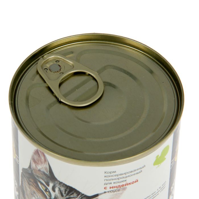 Влажный корм "Васька" для кошек, нежная индейка в соусе, ж/б 415 г