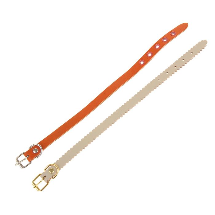 Ошейник кожаный однослойный, 30 х 1,2 см микс видов и цветов