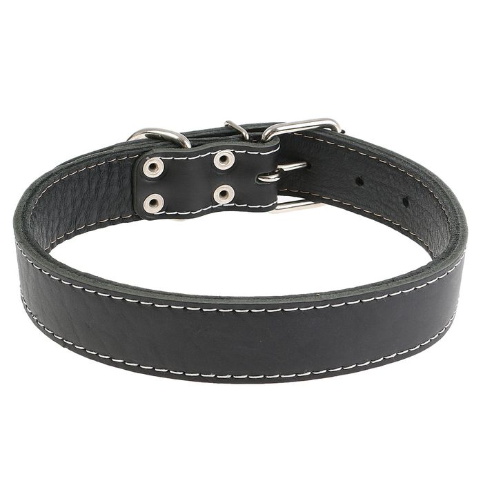 Ошейник кожаный двухслойный, 70 х 3,5 см микс цветов