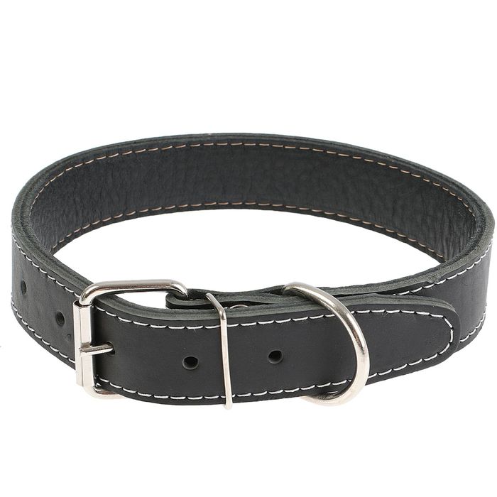 Ошейник кожаный двухслойный, 70 х 3,5 см микс цветов