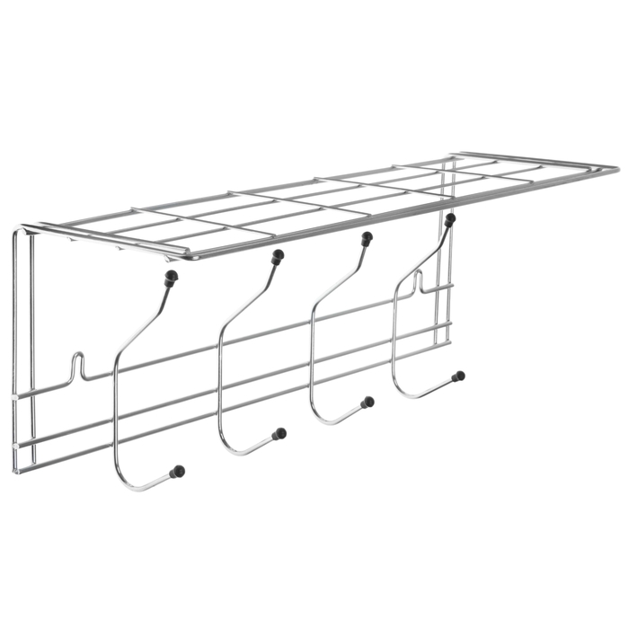 Вешалка с полкой, 4 крючка 60х23 см