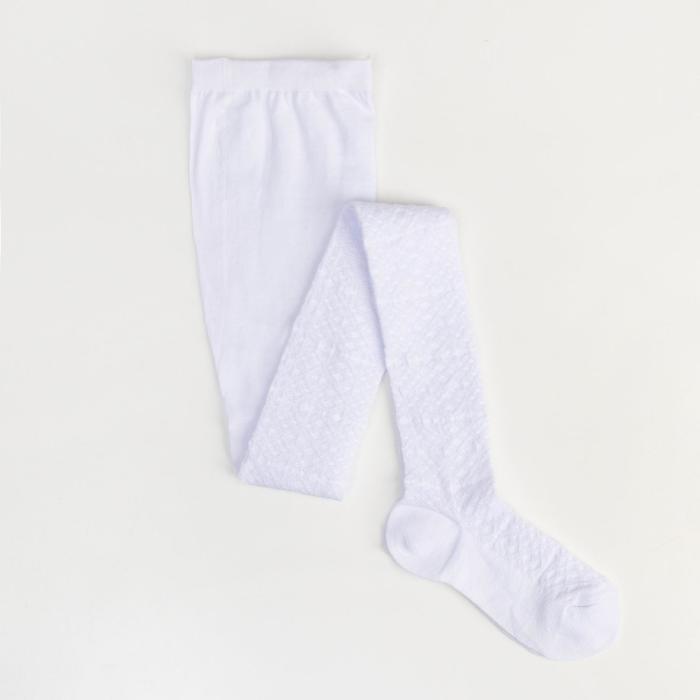 Колготки детские ажурные 2ФС73, цвет белый, рост 128-134 см